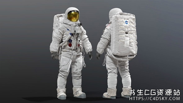 航天服NASA阿波罗3D模型CGTrader – Spacesuit NASA Apollo 11 and Renderhub EMU NASA Space Suit 3D Model(ABC/OBJ/FBX/MAX格式 含贴图)