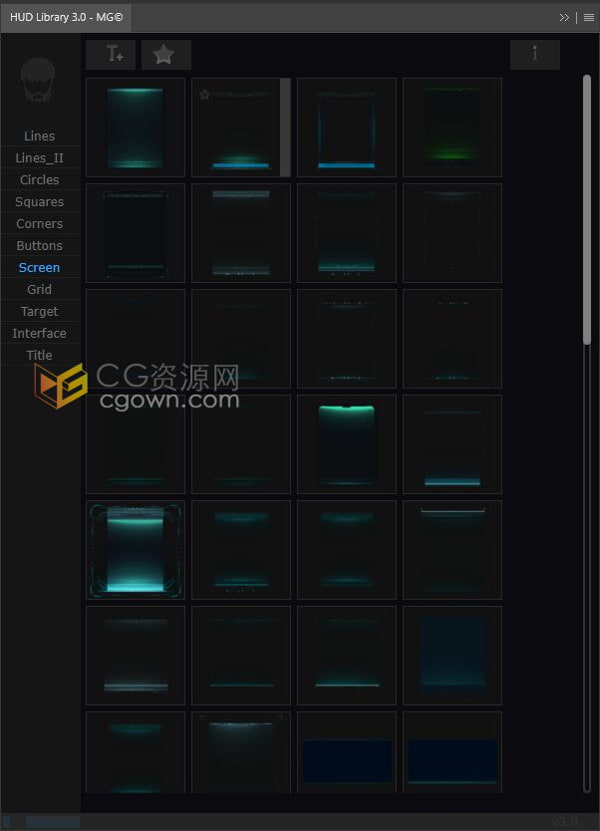 HUD Library 3.0 AE/PS扩展脚本600+高科技全息UI元素图形动画预设包