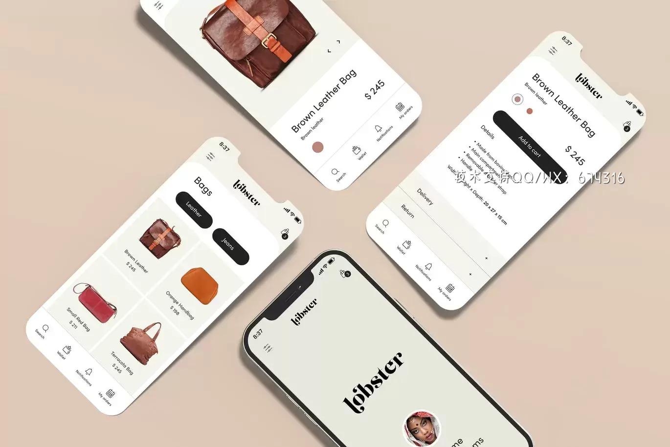 时尚高端专业的高品质手机APP UI样机展示模型mockups免费下载插图6