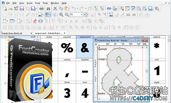 专业字体设计编辑器软件High-Logic FontCreator Professional Edition 11.5.0.2430版