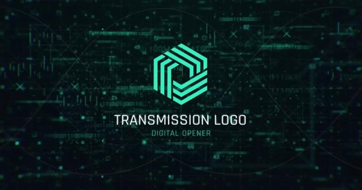 信号传输高科技logo标志AE模版Signal Transmission Logo插图