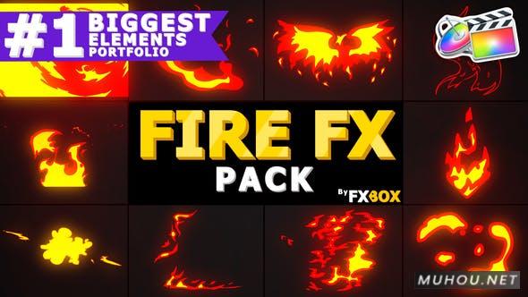 2D FX Fire Elements火焰卡通动态爆炸 FCPX/Motion视频模板插图