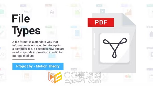 File Types Formats Icons 30个文件类型格式图标动画AE模板