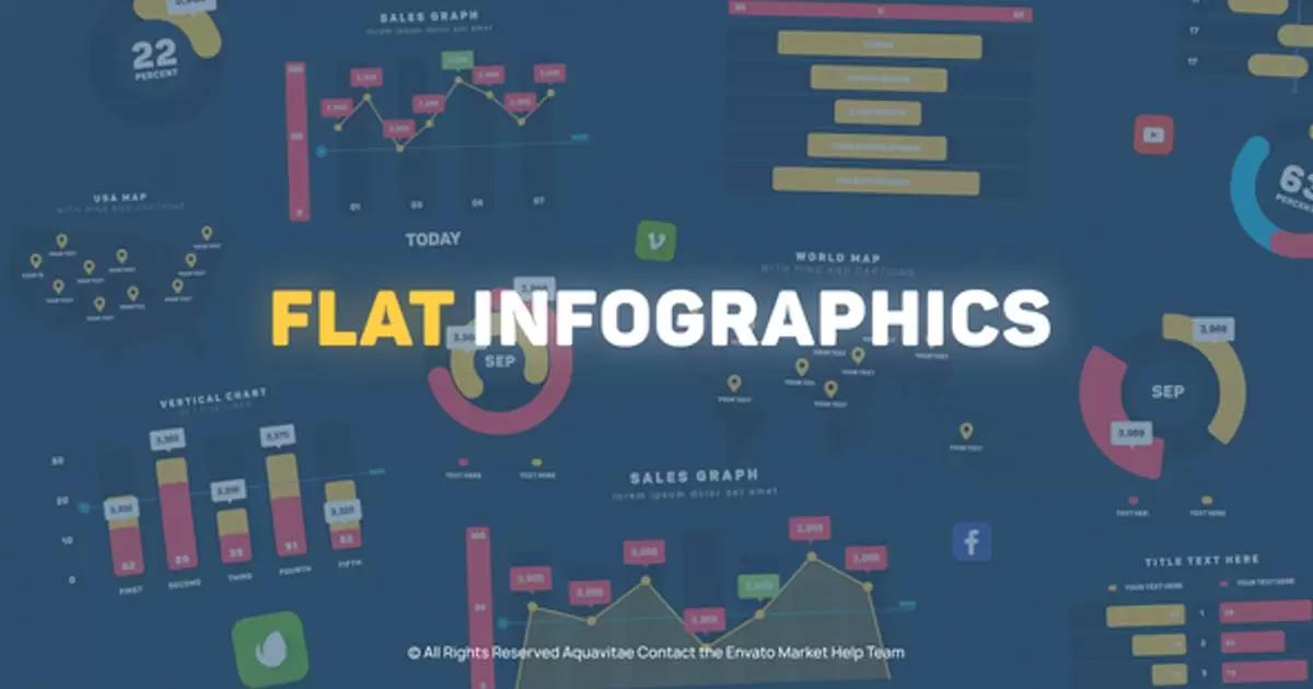 平面设计信息图AE视频模版Flat Design Infographics插图