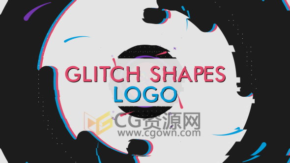 卡通变化形状图形动画故障特效LOGO片头制作-AE模板下载