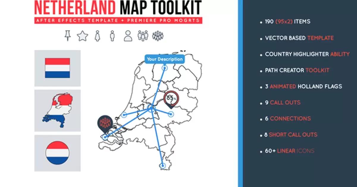 荷兰地图工具包装构建器AE视频模版Netherland Map Toolkit插图