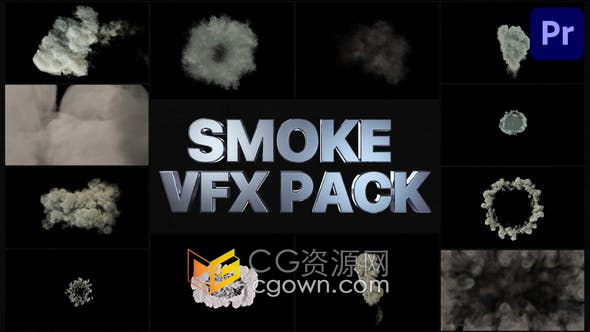 PR模板-VFX烟雾模拟特效合成视频素材Smoke Pack