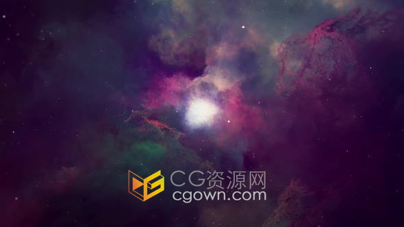 视频素材-星光飞行穿越彩色星云圈宇宙空间感循环背景