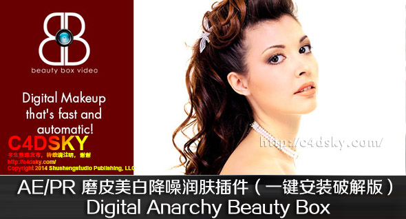 AE/PR CC 2015插件：磨皮美白降噪润肤插件（中文汉化版）Digital Anarchy Beauty Box AE v4.0.6 CE，一键安装版