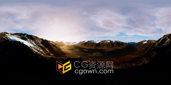 视频素材-斯匹次卑尔根岛VR 360北极之春旅游景点全景动画