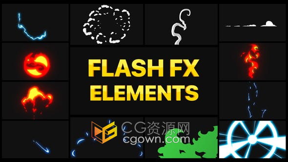 达芬奇模板-12种手绘卡通Flash FX动画元素MG图形Resolve模板