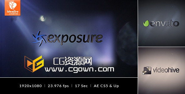 曝光电影特效标志动画 Videohive Exposure – Logo Intro AE模板